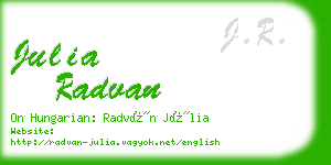 julia radvan business card